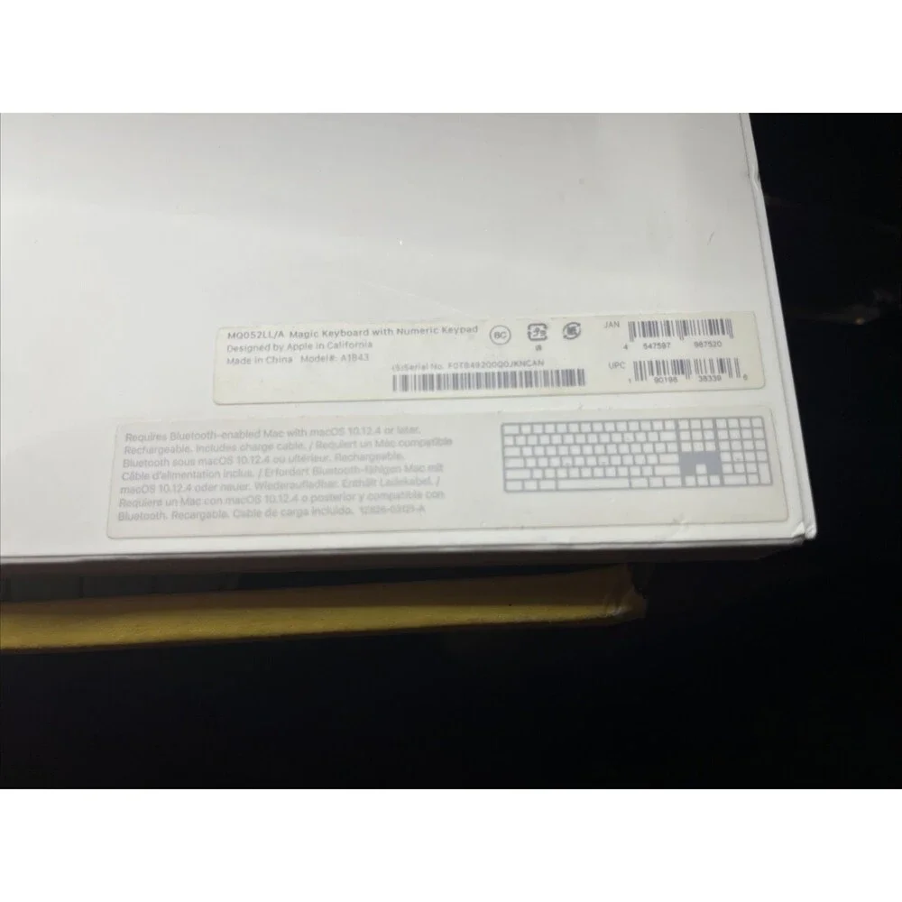 APPLE A1843 Magic Keyboard with Numeric Keypad Bluetooth Open Box